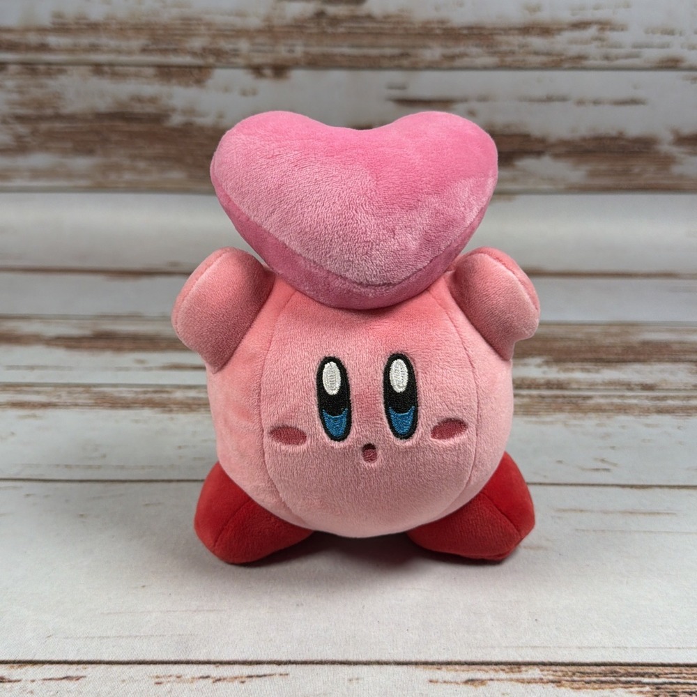 Nintendo Kirby With Heart 6.5" Plush Doll TOMY Adventure All Star Pink